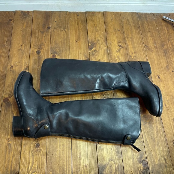 Joan And David Reilly black leather riding boots size 8M - Picture 6 of 10